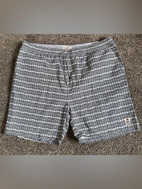 Psycho Bunny Navy and White Repeating Bunny Print Men's Shorts (A-88)